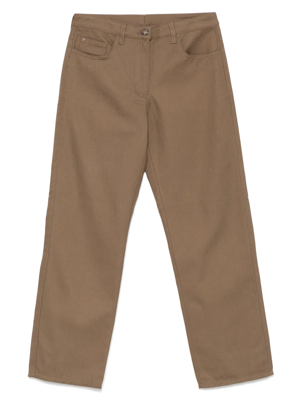 Emporio Armani Broek met klassieke zakken Bruin