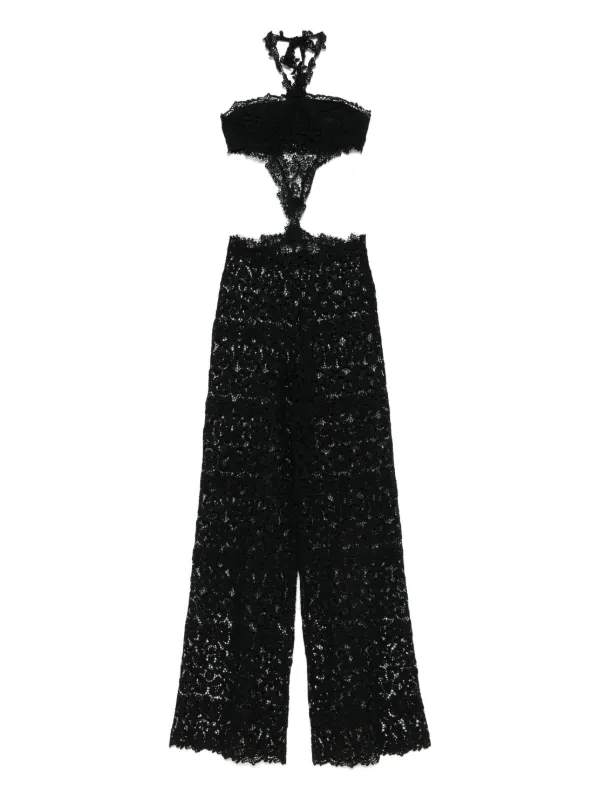 ERMANNO SCERVINOワンピース40 Ermanno Scervino Black Lace Sleeveless Dress (Pre‑Owned)