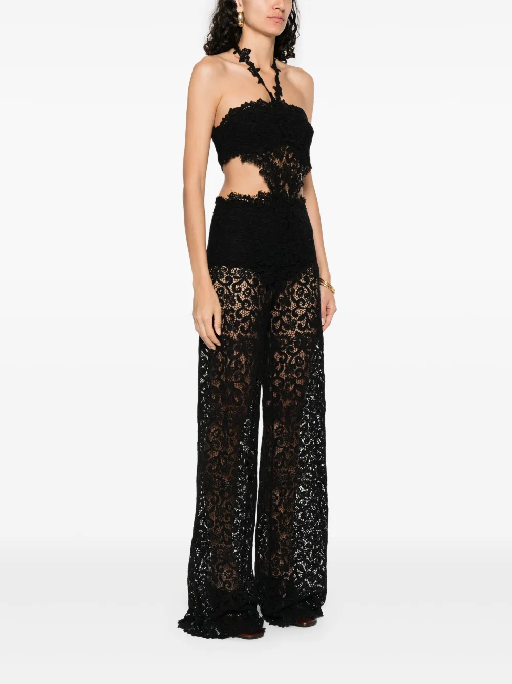 Ermanno Scervino Jumpsuit met kant Zwart