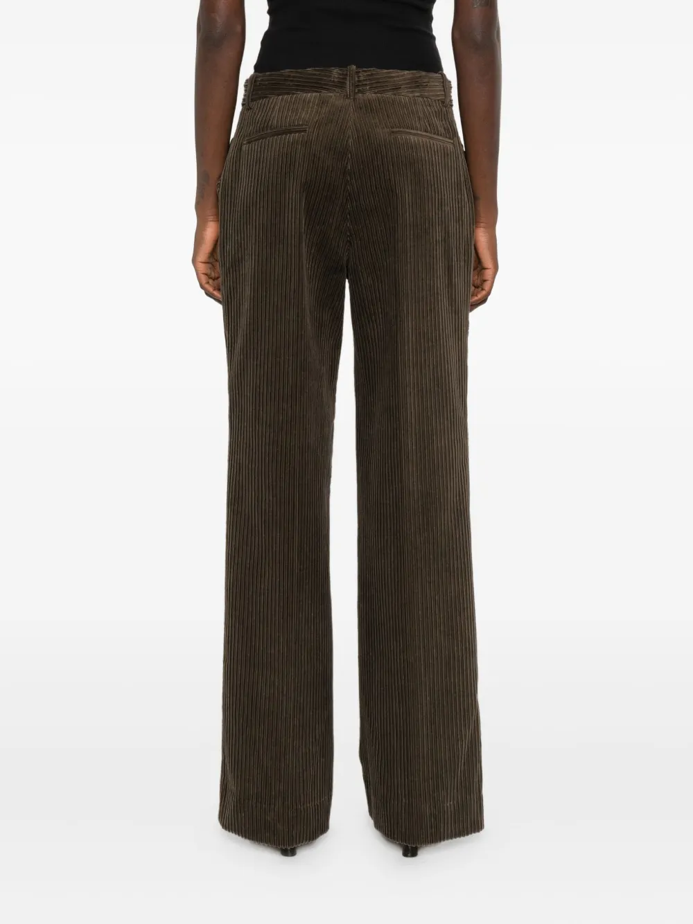 P.A.R.O.S.H. Ribfluwelen straight broek Groen