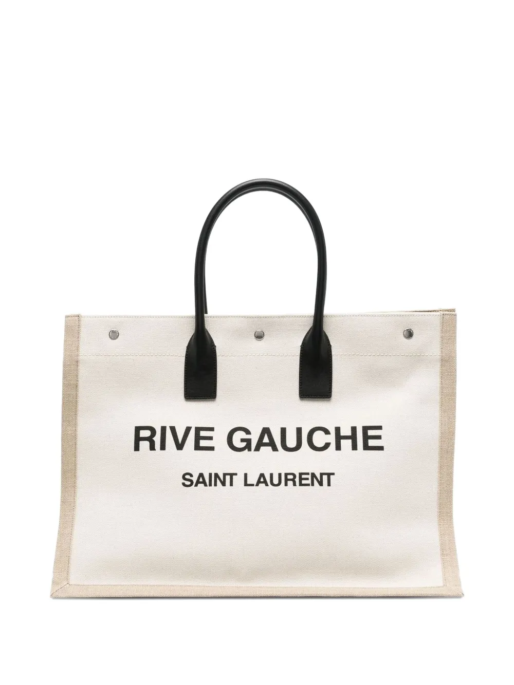 Saint Laurent logo-print canvas tote bag | Neutrals | Image 1
