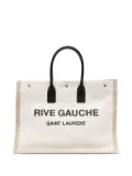 Saint Laurent logo-print canvas tote bag - Neutrals