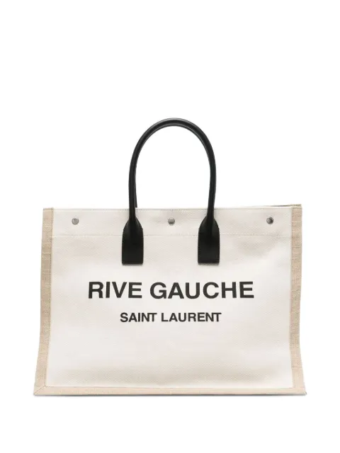 Saint Laurent logo-print canvas tote bag