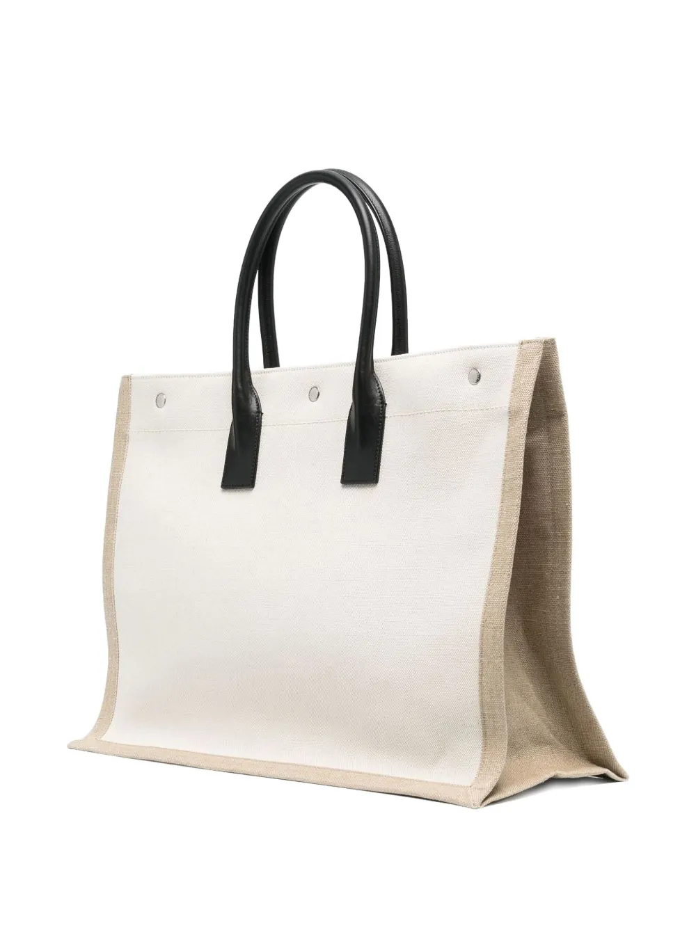 Saint Laurent Shopper met logoprint Beige
