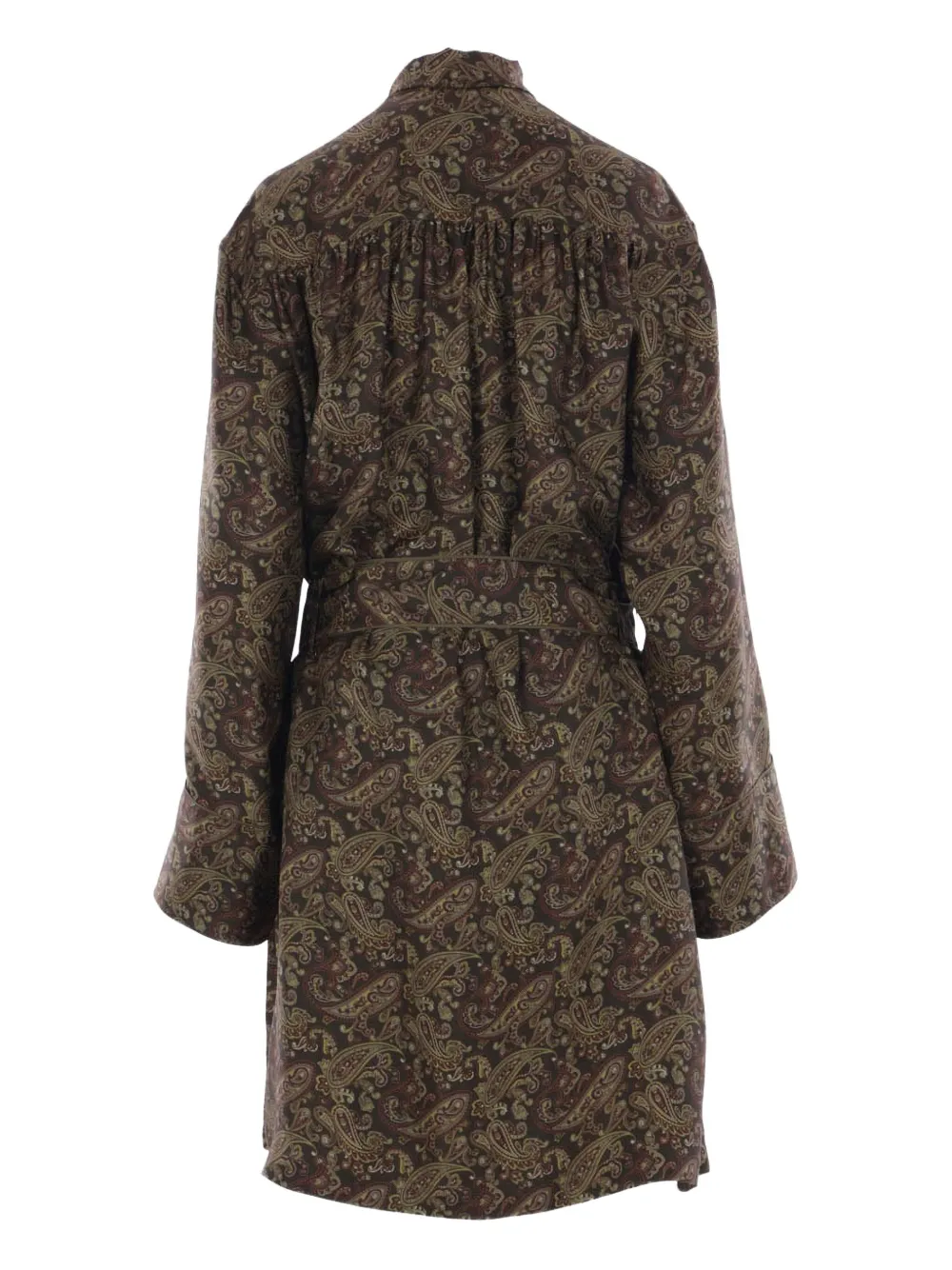 Saint Laurent Zijden jurk met paisley-print - Bruin