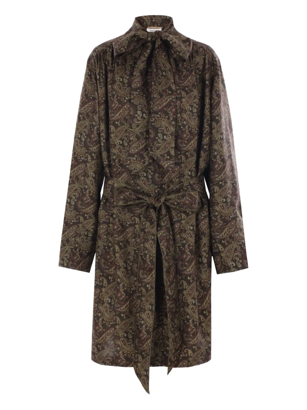 Saint Laurent paisley-print silk dress | Brown | Image 1