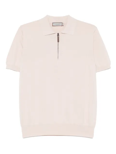 Canali cotton zip-up polo shirt
