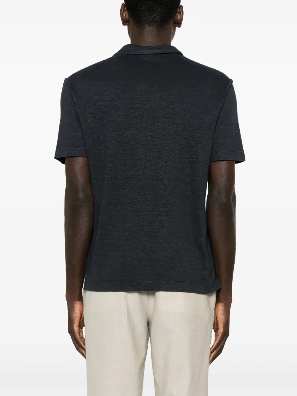 Canali Linnen T-shirt Blauw