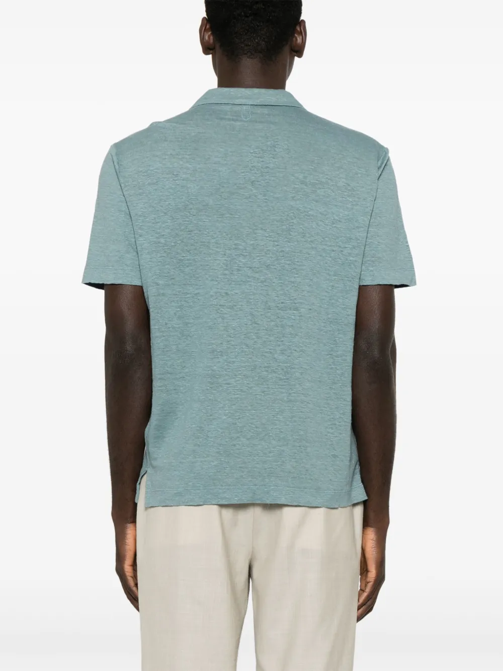 Canali Linnen T-shirt Blauw