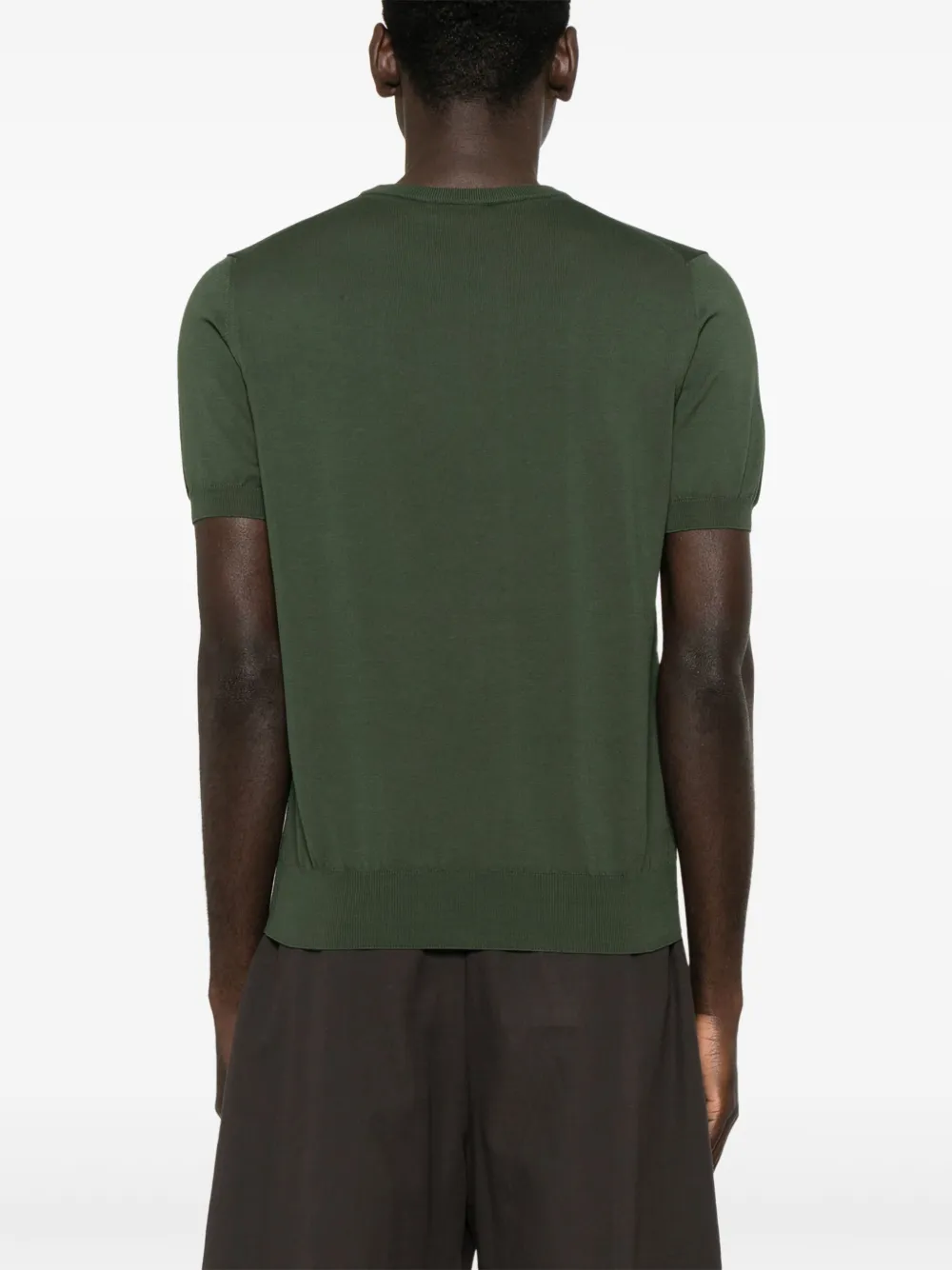 Canali Fijngebreid T-shirt Groen