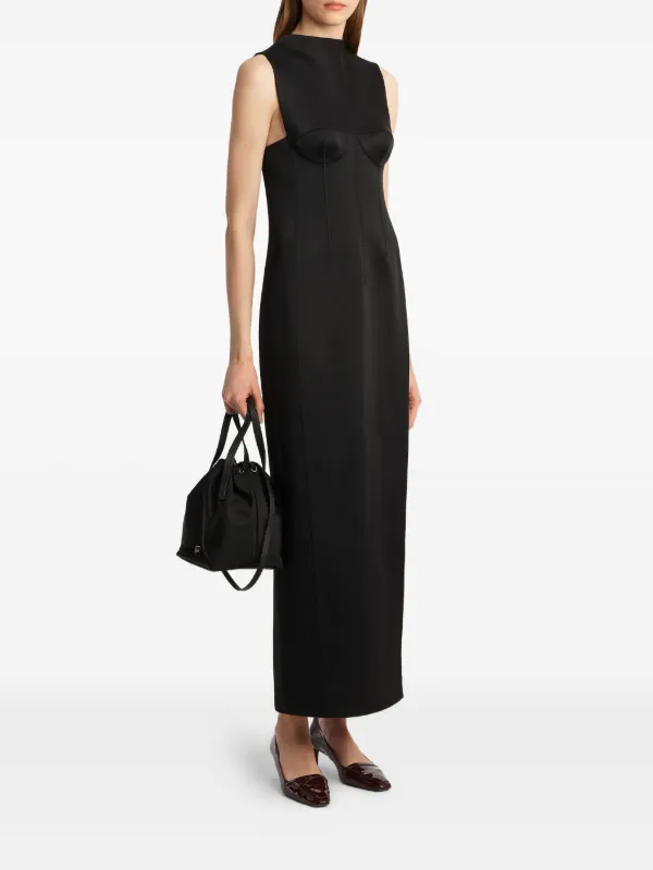 shoshanna maxi dress SHOSHANNA Midnight Maud Fil Coupe Cape Maxi Dress 2 Jet Black Metallic $660