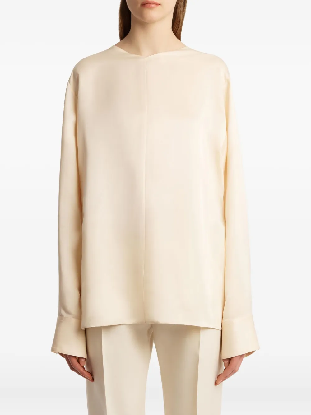 Khaite Durion Tie-back Blouse In Multi