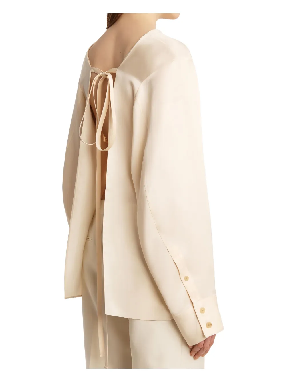 Khaite Durion Tie-back Blouse In Multi