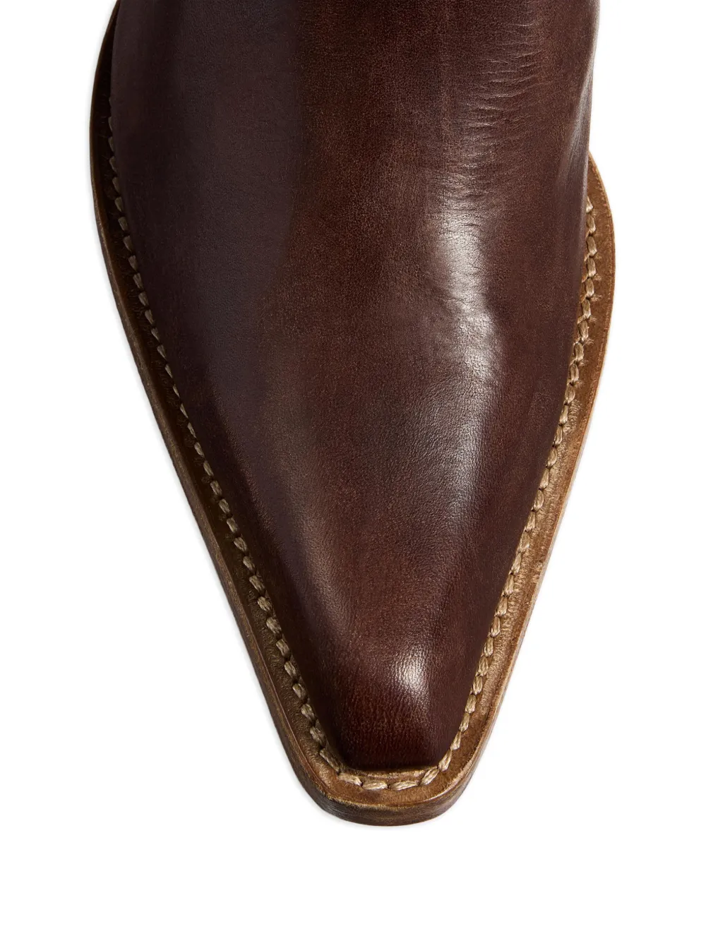 KHAITE Clive 35mm laarzen met puntige neus Bruin