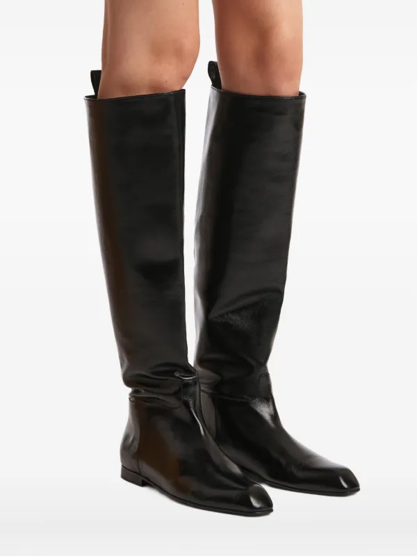 KHAITE Colt Knee High Boots in Black, view 4