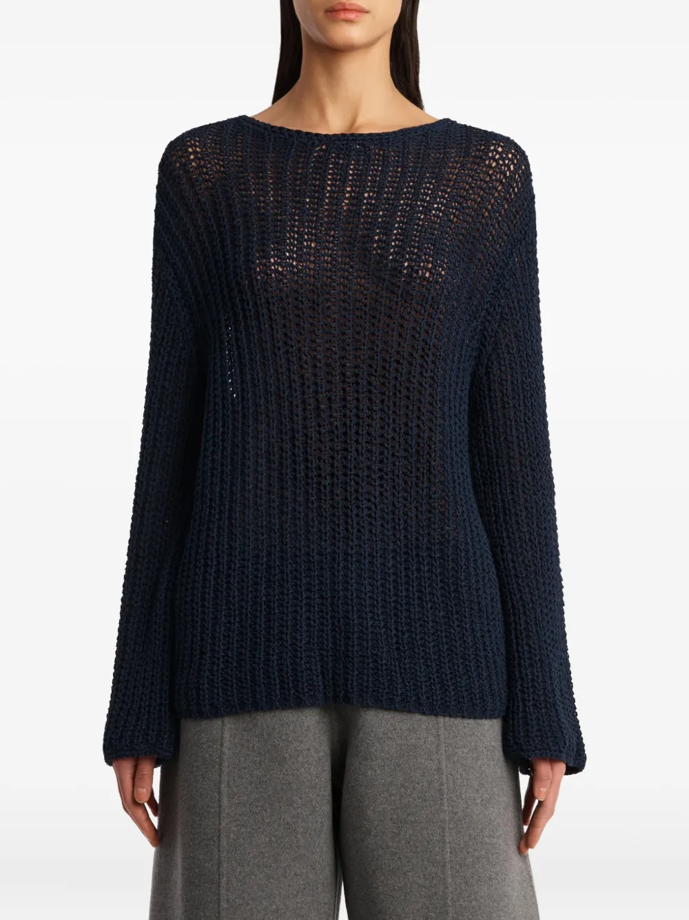  Khaite Elowen Open-knit Sweater - Blue 