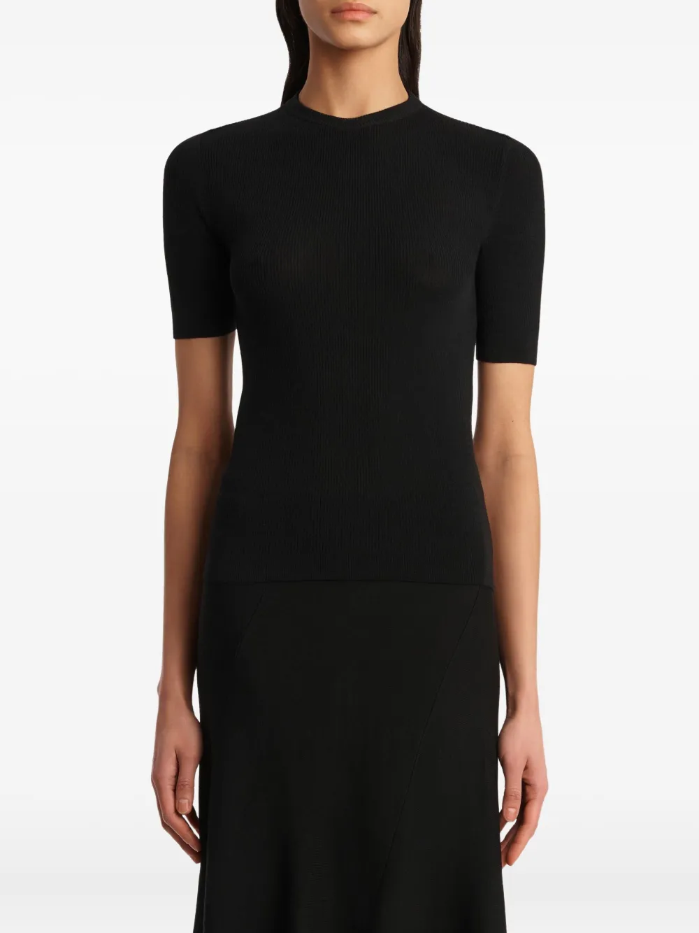 Khaite Celina Short-sleeved Crew-neck T-shirt In Black