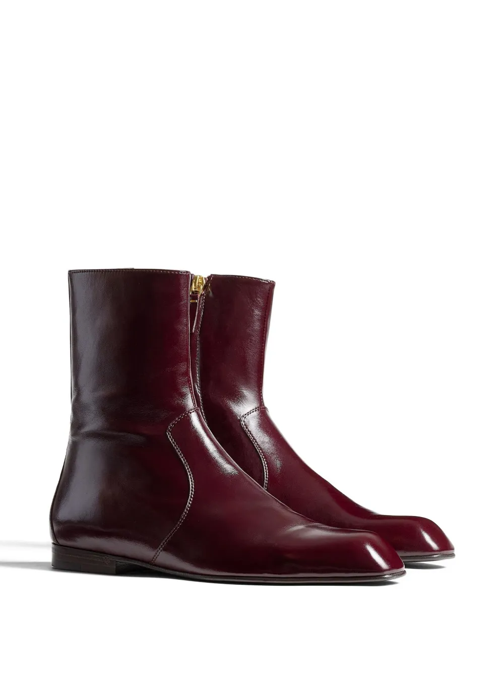 Khaite Colt Zip Ankle Boot In Red