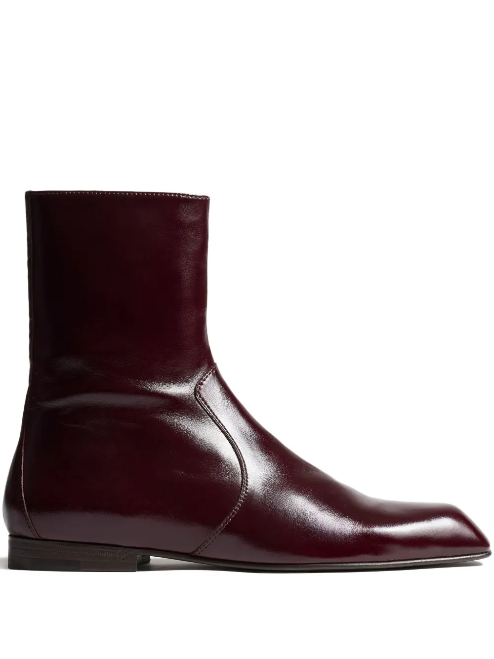 Khaite Colt Zip Ankle Boot In Red