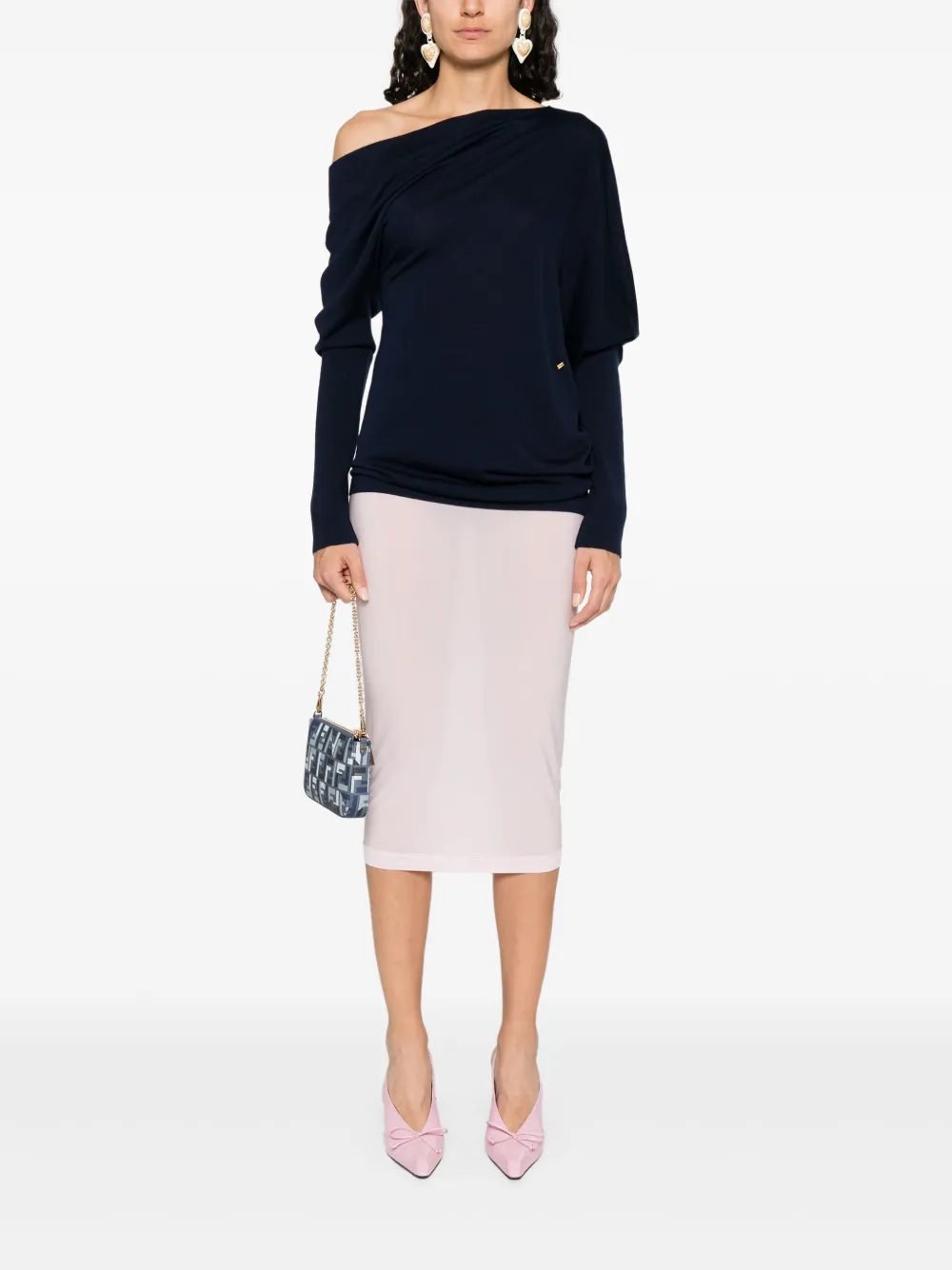 Moschino Off-shoulder top Blauw