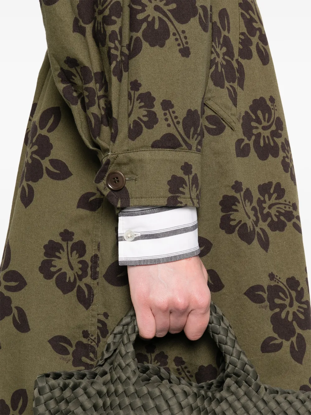 Shop Aspesi Hibiscus-print Coat