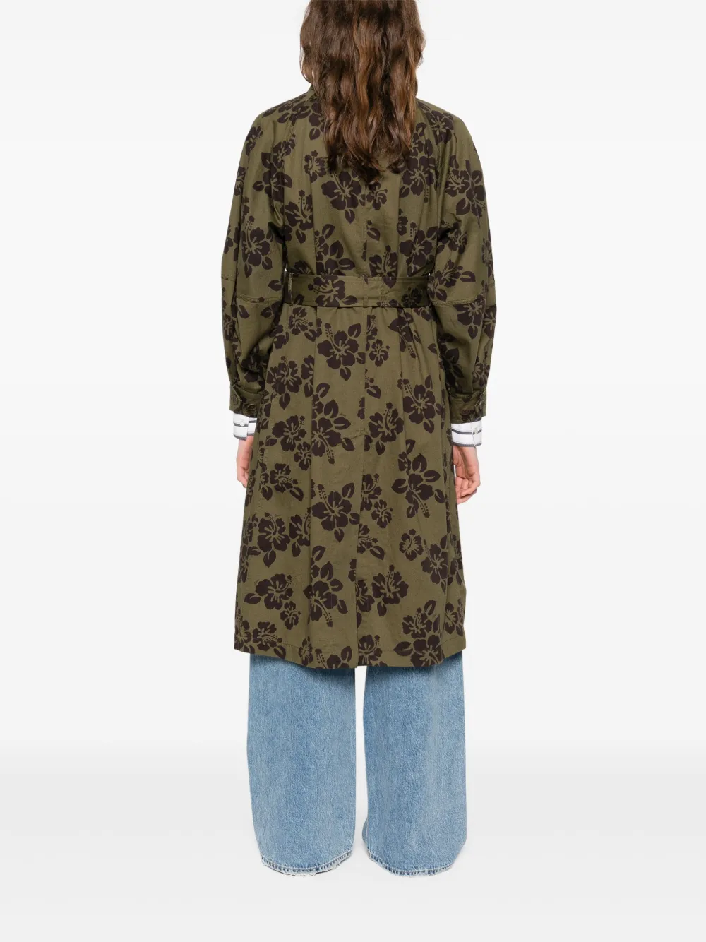 Shop Aspesi Hibiscus-print Coat