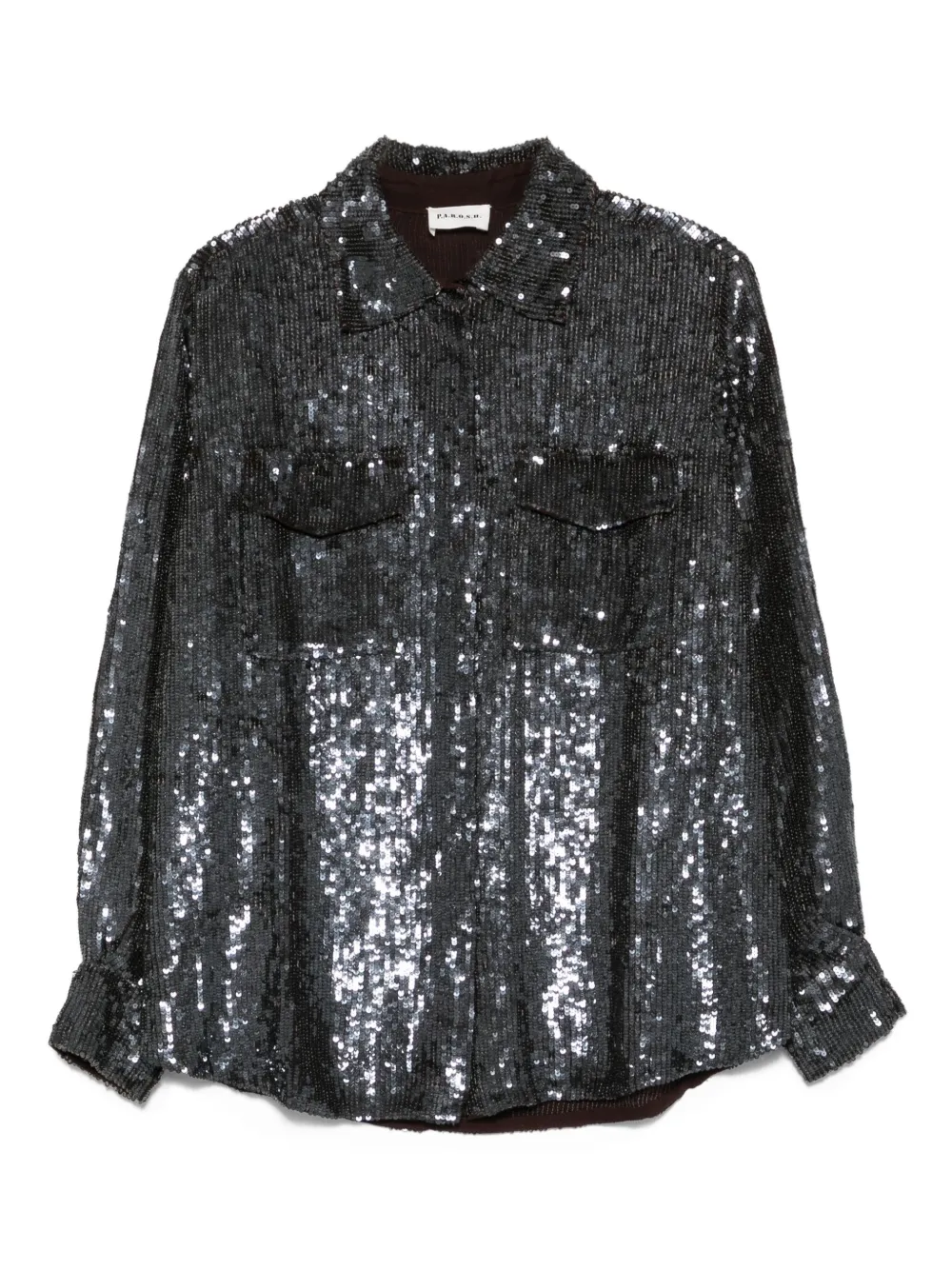 P.A.R.O.S.H. Blouse met pailletten Bruin