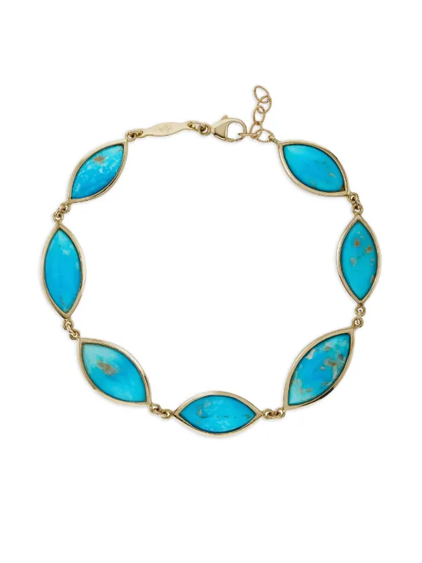 Jacquie Aiche 14CT Yellow Gold Marquise-bezel Turquoise Bracelet in Blue