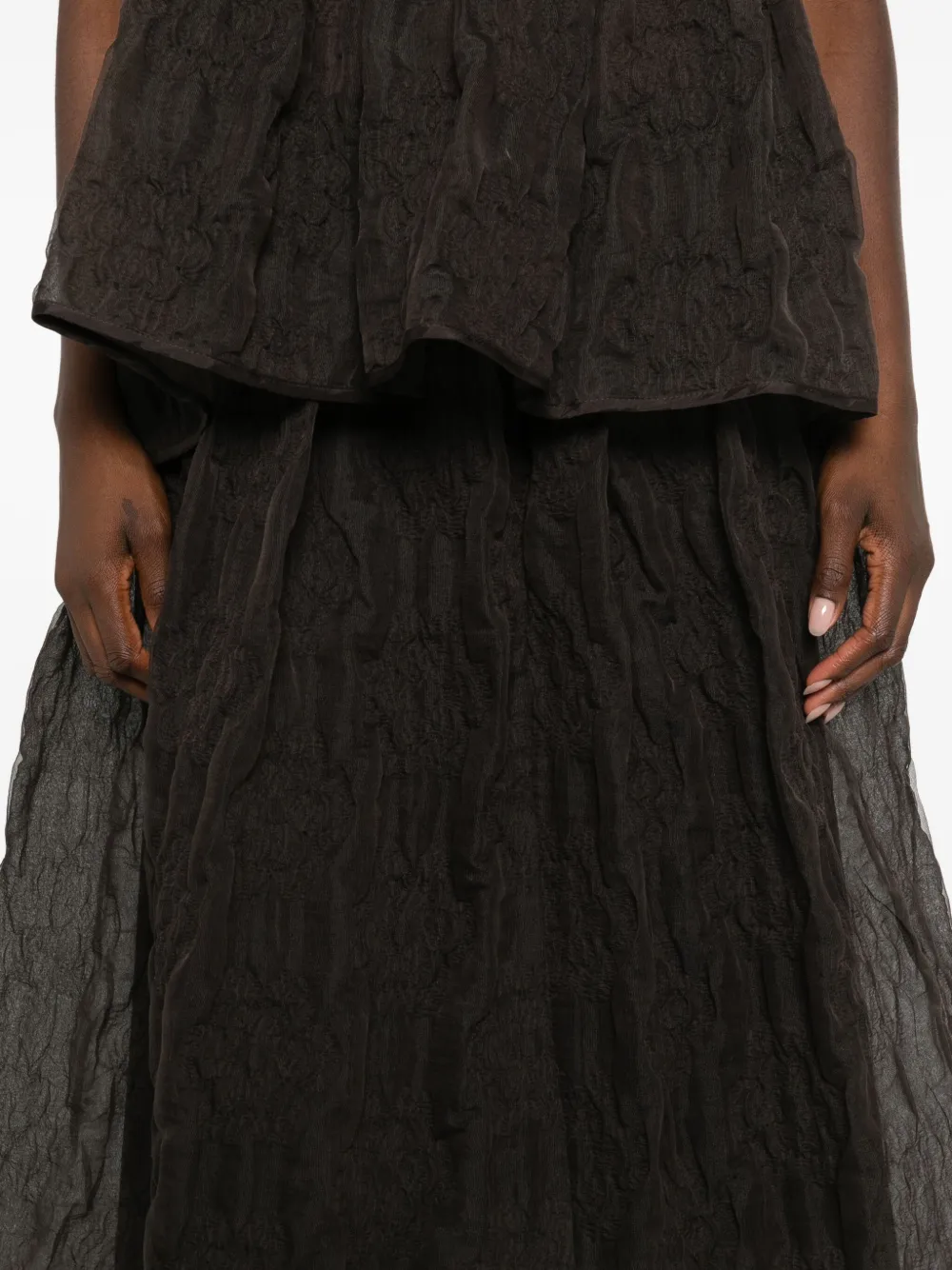 Cecilie Bahnsen Bala midi-rok Bruin