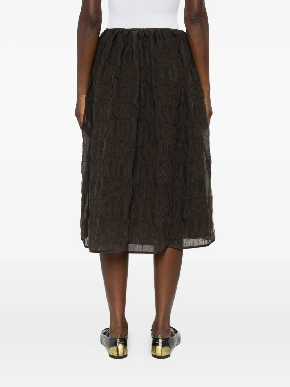 Cecilie Bahnsen Bala midi-rok Bruin