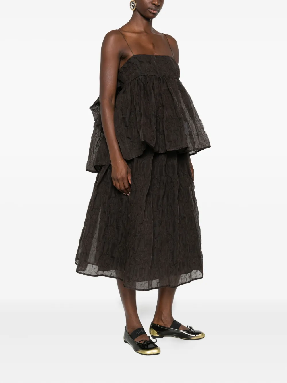 Cecilie Bahnsen Bala midi skirt - Bruin