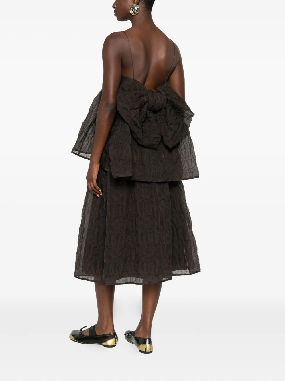 Cecilie Bahnsen Veronica Matelassé-effect Tank Top In Brown