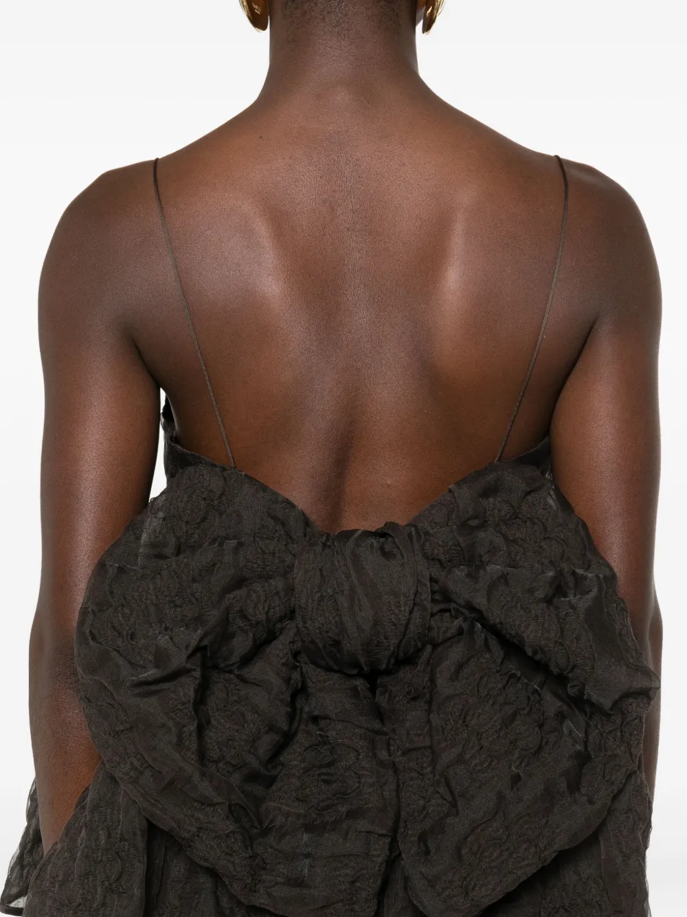 Cecilie Bahnsen Veronica Matelassé-effect Tank Top In Brown