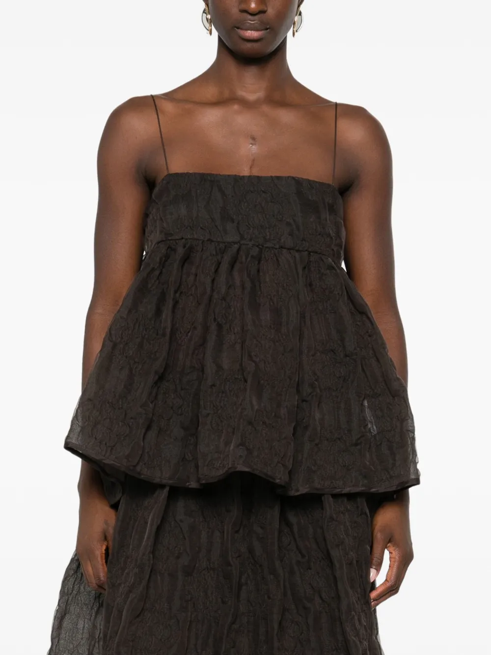 Cecilie Bahnsen Veronica tanktop met matelassé-effect Bruin