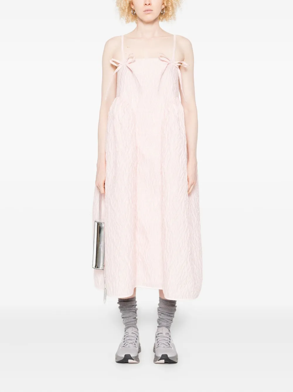 Cecilie Bahnsen Ambra bow-detail midi dress - Roze
