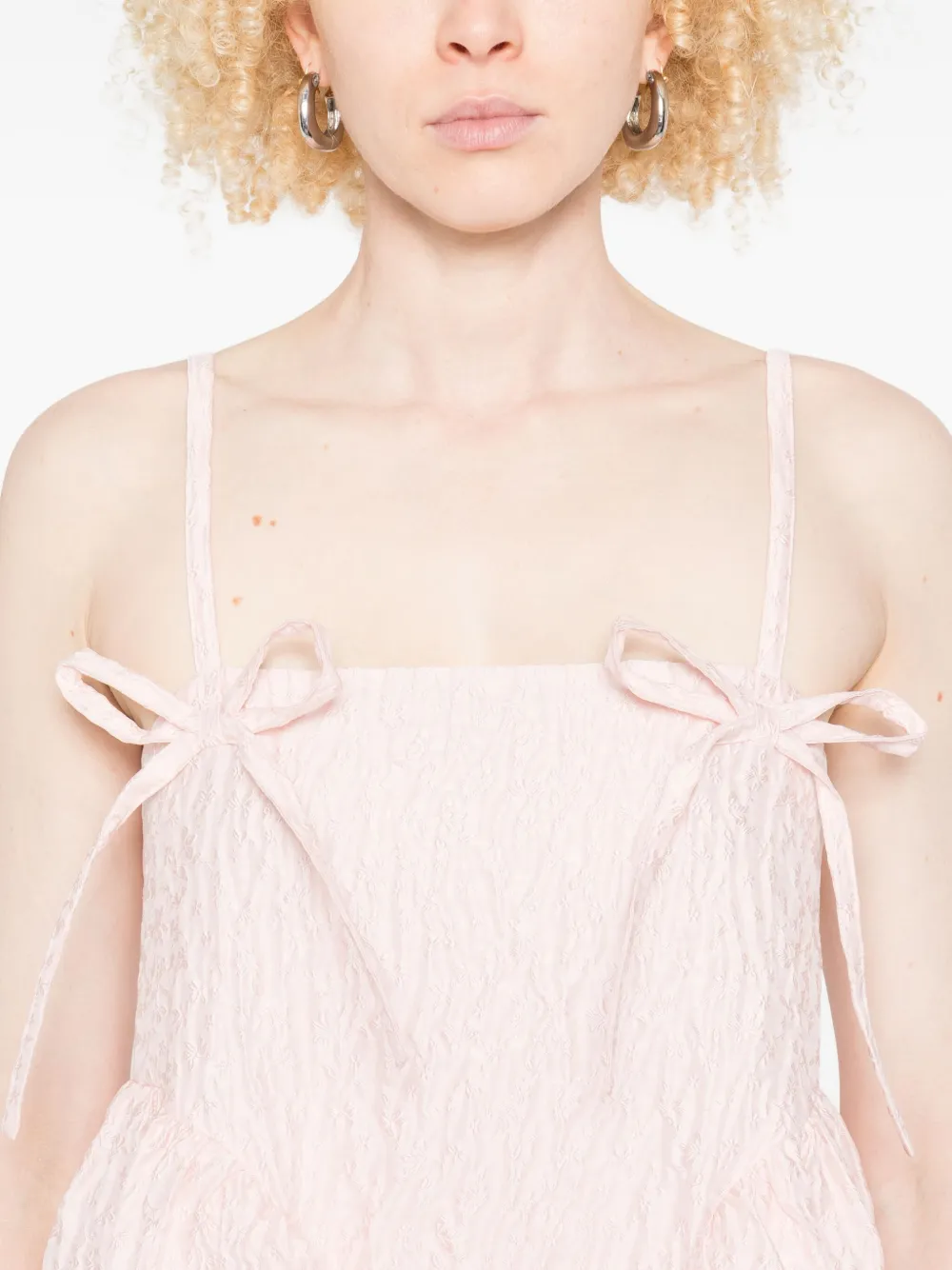 Cecilie Bahnsen Ambra midi-jurk met strikdetail Roze