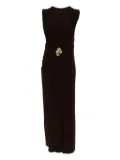 Brandon Maxwell Serena V-neck dress - Brown