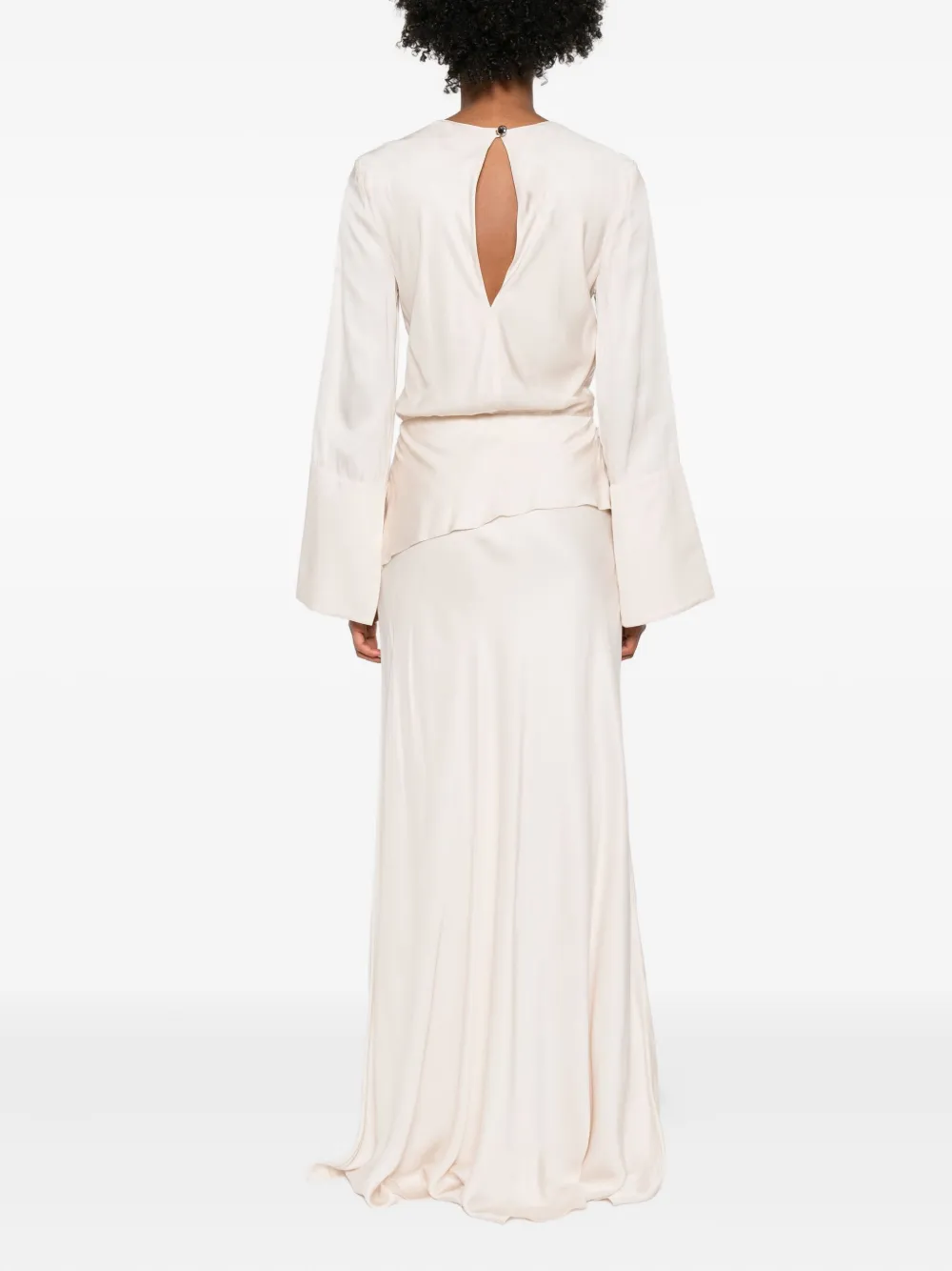 Brandon Maxwell Violet Wide-sleeve Maxi Dress In Yellow