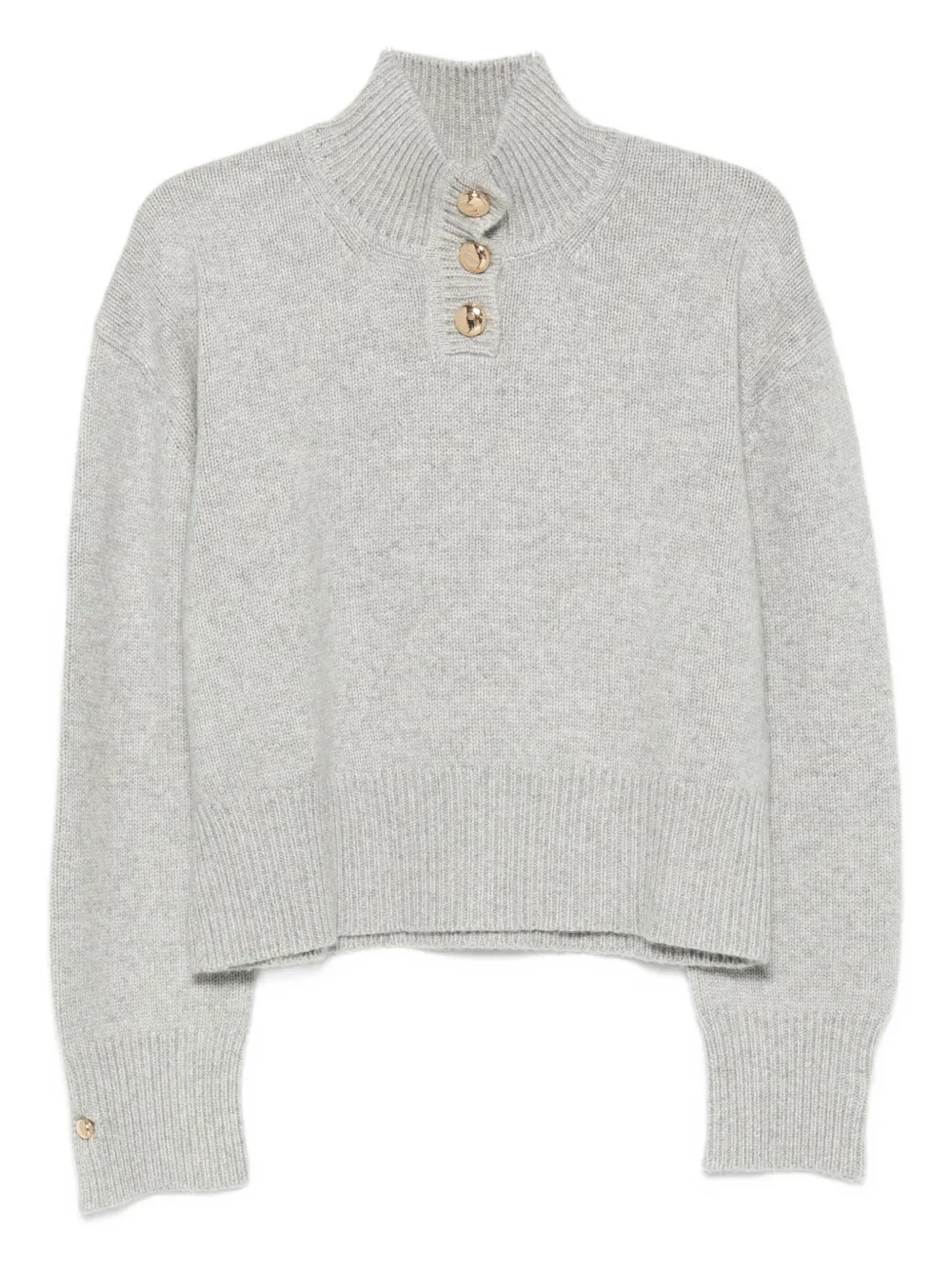 Brandon Maxwell The Rowe Cropped Recycled-cashmere Sweater In Gray