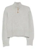 Brandon Maxwell The Rowe high-neck button-front sweater - Grey