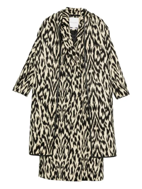 Brandon Maxwell Demi double-breasted scarf coat