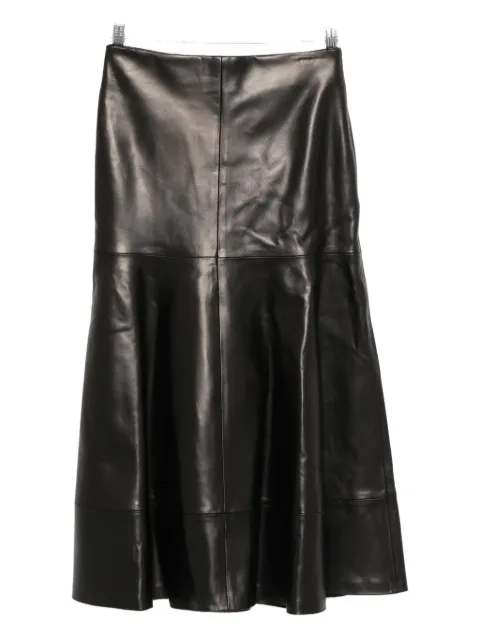 Brandon Maxwell flared-hem leather skirt