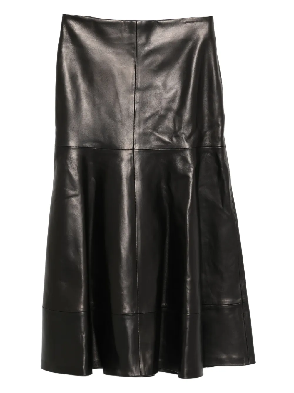 Brandon Maxwell flared-hem leather skirt | Black | Image 1