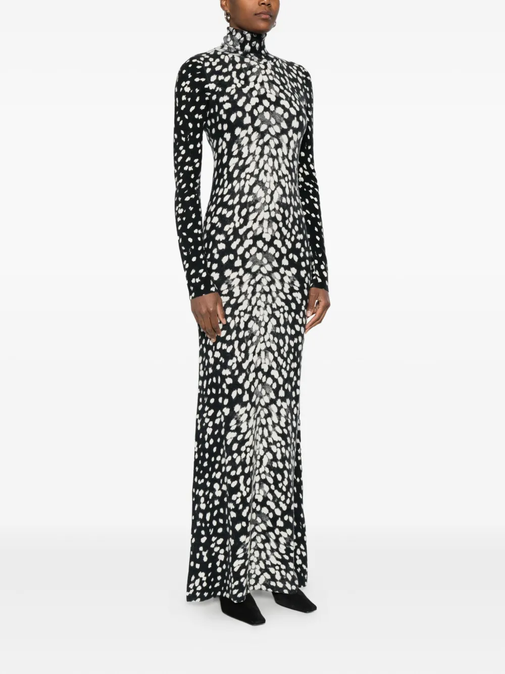 Brandon Maxwell Maxi-jurk met print Zwart
