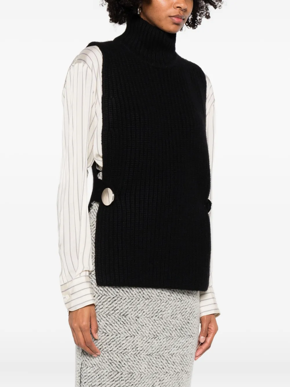 Brandon Maxwell Grayson Knitted Top In Black