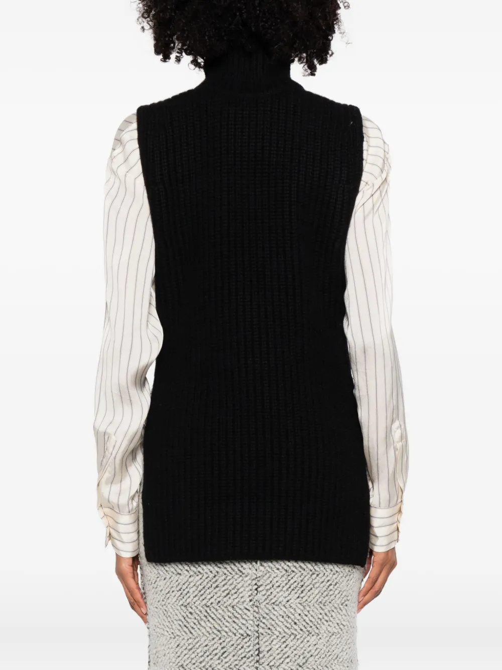 Brandon Maxwell Grayson Knitted Top In Black