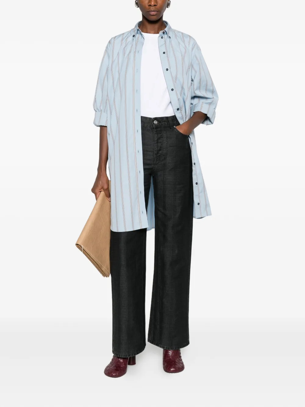 Brandon Maxwell Gestreept blouse - Blauw