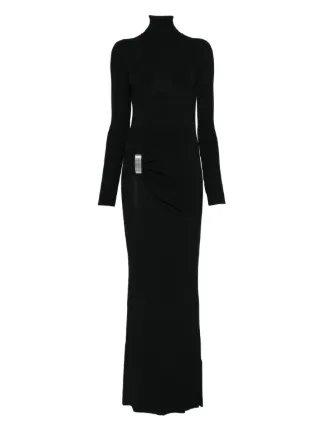 brandon maxwell maxi dress Brandon Maxwell The Valerie Draped High-Neck Maxi Dress