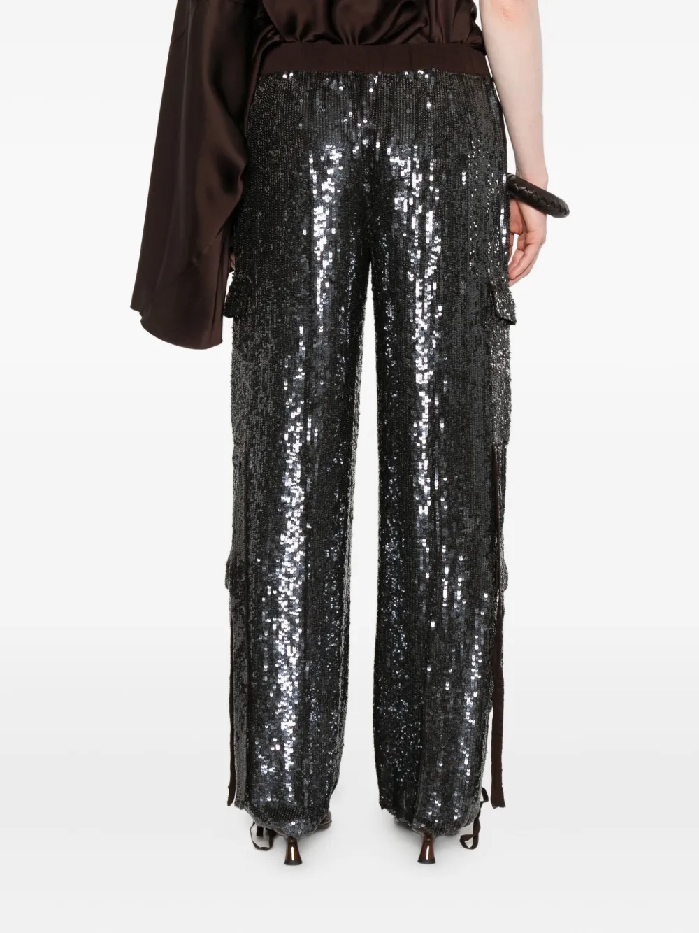 P.A.R.O.S.H. sequin-embellished pocket trousers Bruin