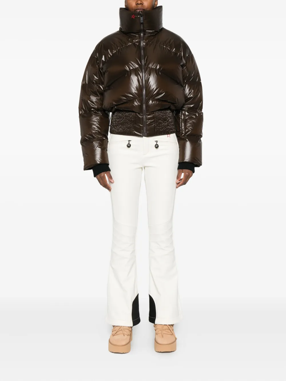 Perfect Moment Auretta Down Bomber Jacket L In Brown